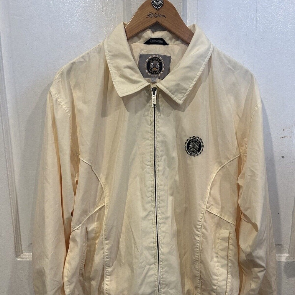 Vintage Alfredo Versace Jacket White Off Zip Up Logo Lightweight Unisex Size 100